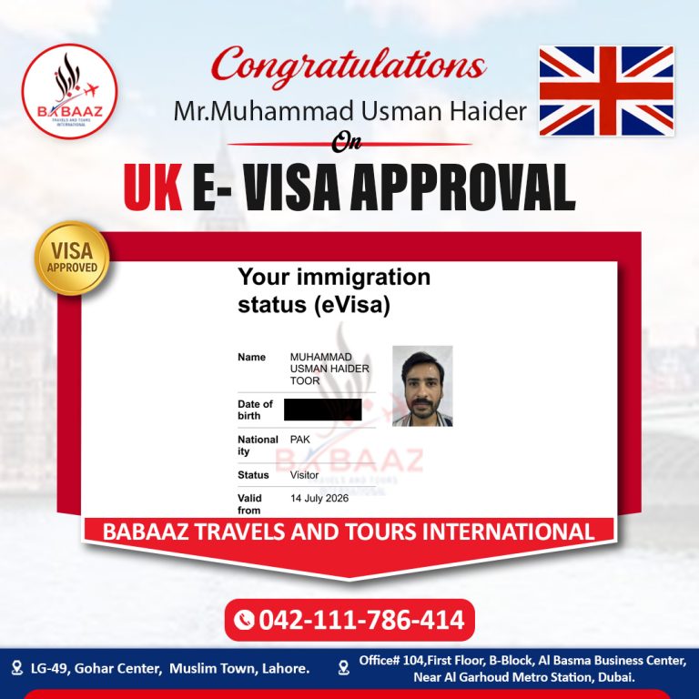 Babaaz Travels Uk E-visa Mr